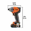 Destornillador De Impacto 1/4", 20v, 1 Batería 2ah, Pro