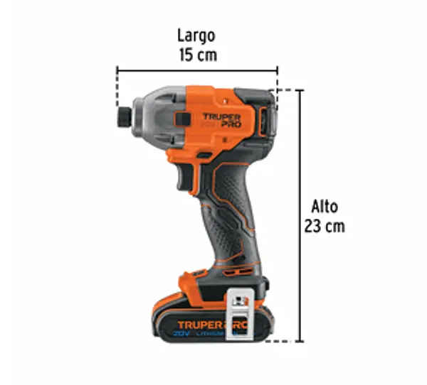 Destornillador De Impacto 1/4", 20v, 1 Batería 2ah, Pro